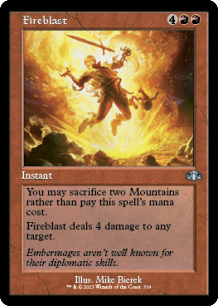 Fireblast (Retro Frame) #319 U - Dominaria Remastered Pokemon card