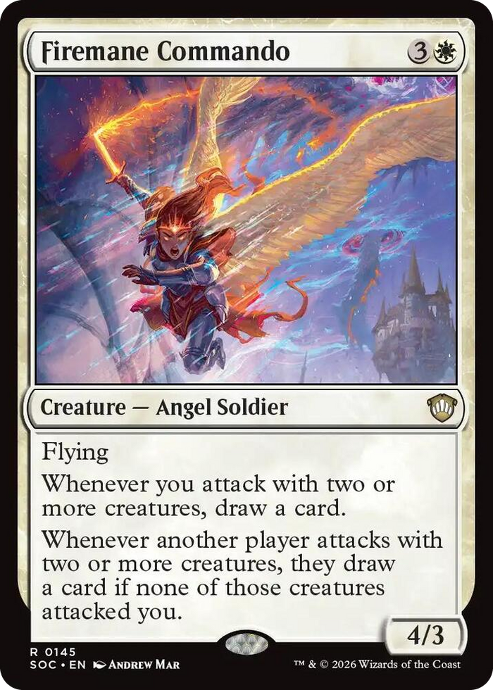 Firemane Commando #145 R - Commander: Secrets of Strixhaven Pokemon card