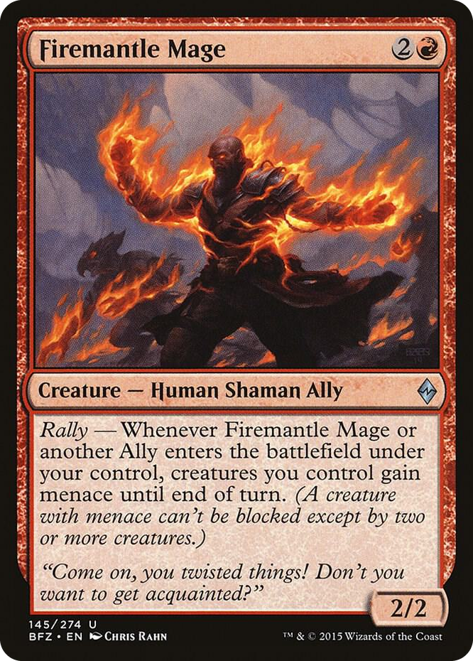 Firemantle Mage #145 U - Battle for Zendikar Pokemon card