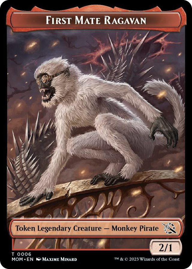 0006 First Mate Ragavan // Emblem - Teferi's Talent Double-Sided Token T Commander: March of the Machine