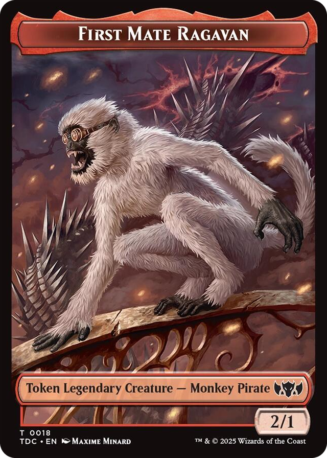 First Mate Ragavan // Treasure Double-Sided Token #18 T - Commander: Tarkir: Dragonstorm Pokemon card
