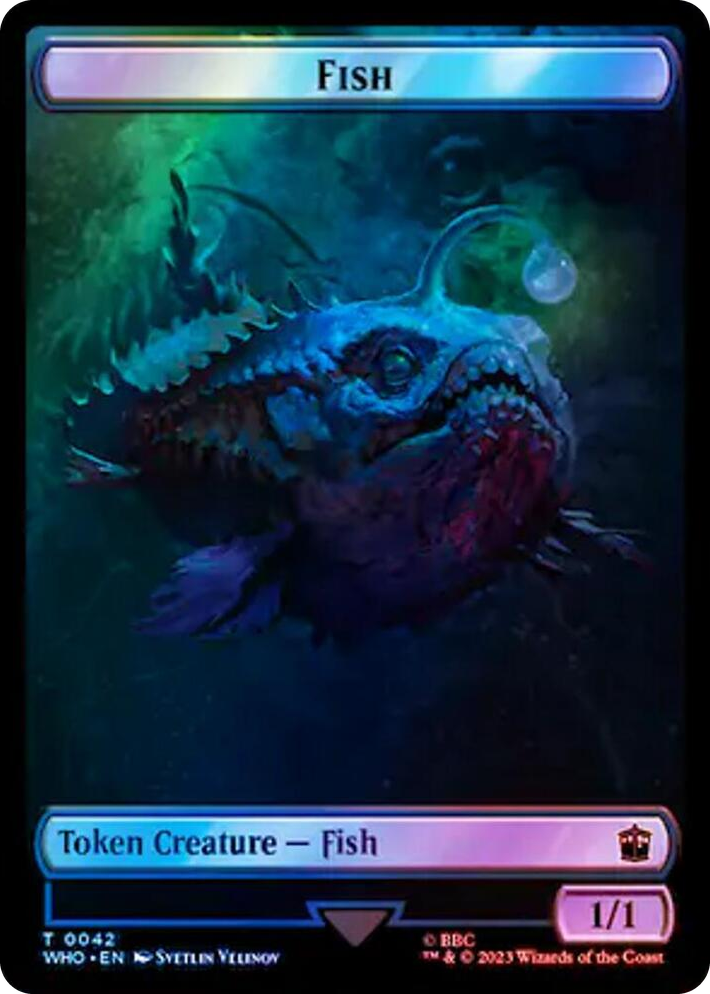 0042 Fish // Clue (0053) Double-Sided Token (Surge Foil) T Universes Beyond: Doctor Who