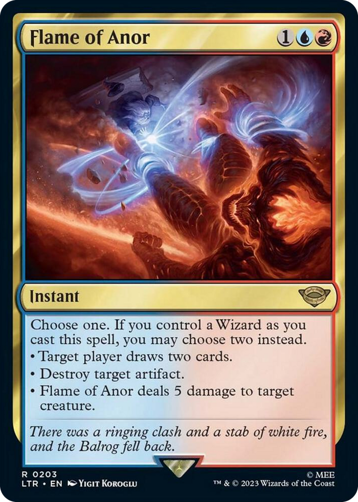 Flame of Anor #203 R - Universes Beyond: The Lord of the Rings: Tales of Middle-earth Pokemon card