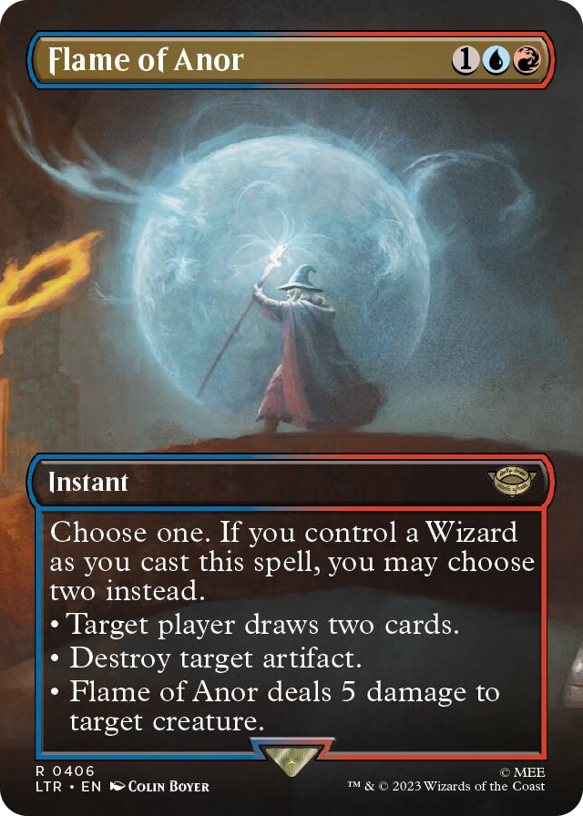 Flame of Anor (Borderless) #406 R - Universes Beyond: The Lord of the Rings: Tales of Middle-earth Pokemon card