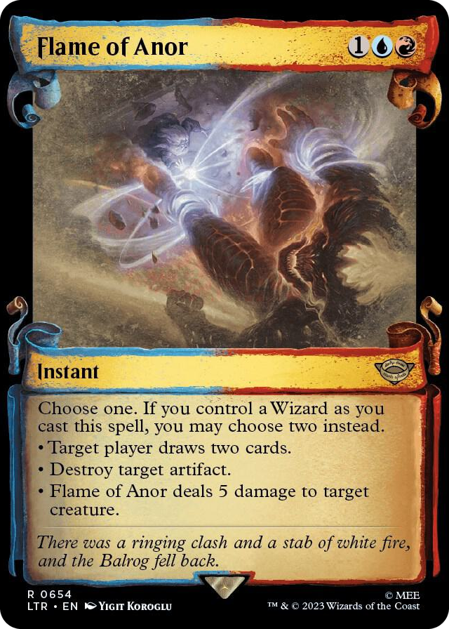 Flame of Anor (Showcase Scrolls) #654 R - Universes Beyond: The Lord of the Rings: Tales of Middle-earth Pokemon card