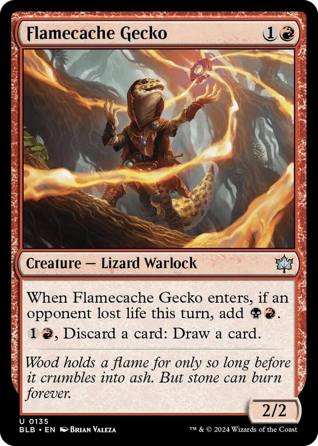 0135 Flamecache Gecko U Bloomburrow