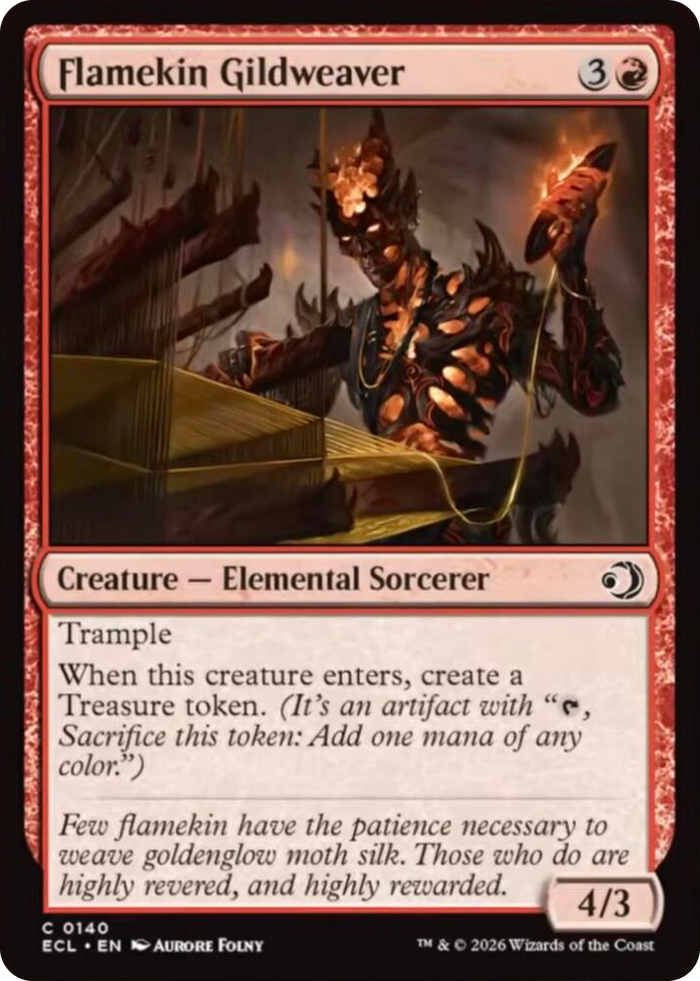 Flamekin Gildweaver #140 C - Lorwyn Eclipsed Pokemon card