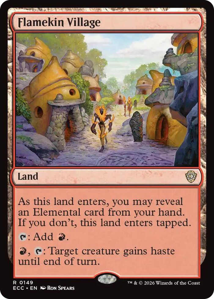 Flamekin Village #149 R - Commander: Lorwyn Eclipsed Pokemon card