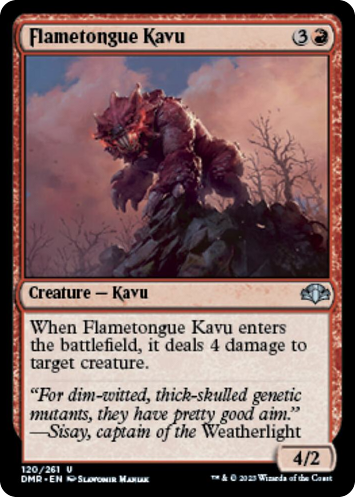 Flametongue Kavu #120 U - Dominaria Remastered Pokemon card