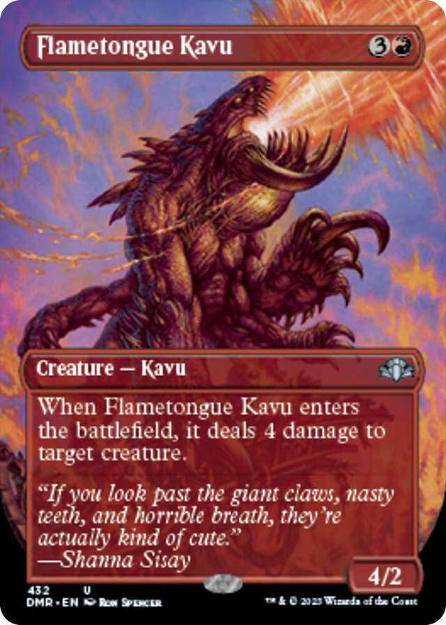 0432 Flametongue Kavu (Borderless) U Dominaria Remastered
