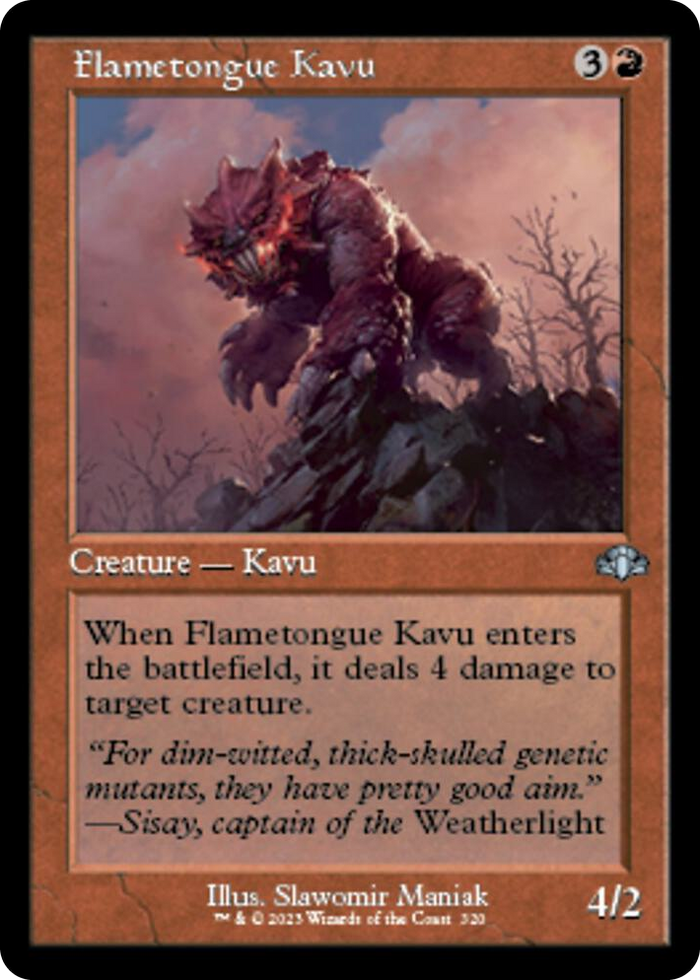 Flametongue Kavu (Retro Frame) #320 U - Dominaria Remastered Pokemon card