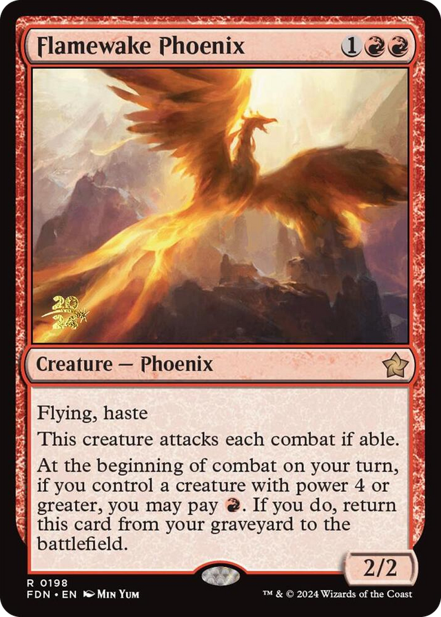 0198 Flamewake Phoenix (FDN) R Prerelease Cards