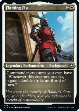Flaming Fist (Foil Etched) #474 C - Commander Legends: Battle for Baldur's Gate Pokemon card