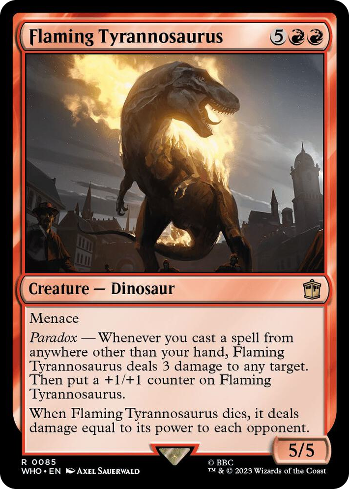 0085 Flaming Tyrannosaurus R Universes Beyond: Doctor Who