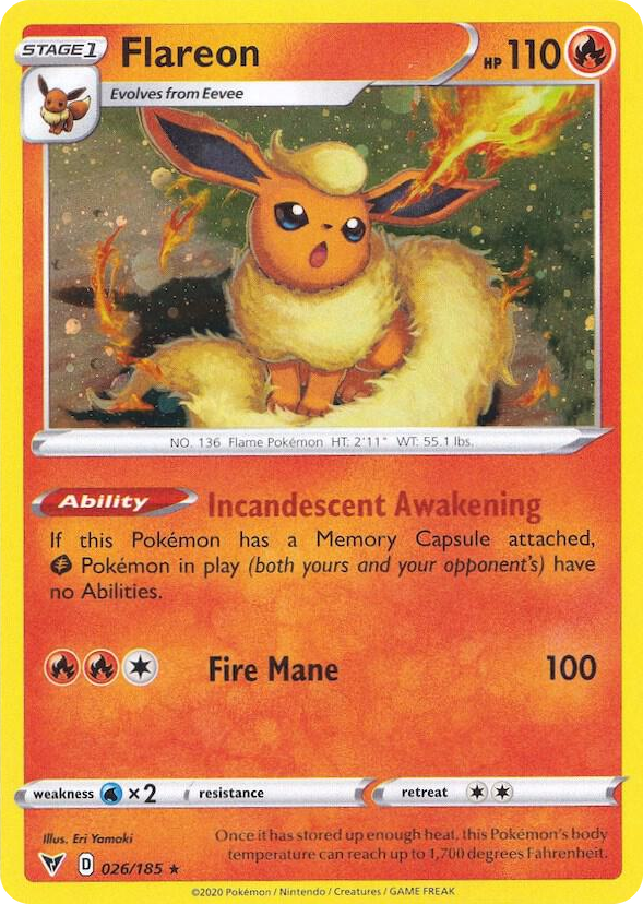 0026 Flareon - 026/185 (Cosmos Holo) Promo Miscellaneous Cards & Products