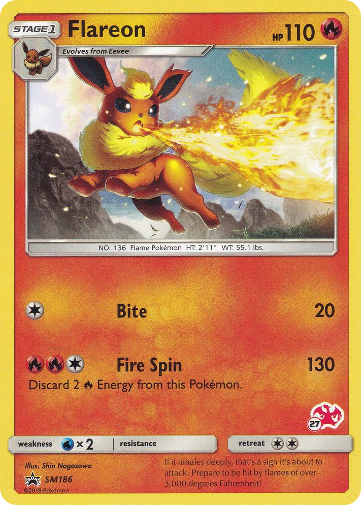 SM186 Flareon - SM186 (#27 Charizard Stamped) Promo Battle Academy