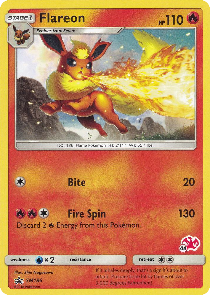 SM186 Flareon - SM186 (#44 Charizard Stamped) Promo Battle Academy