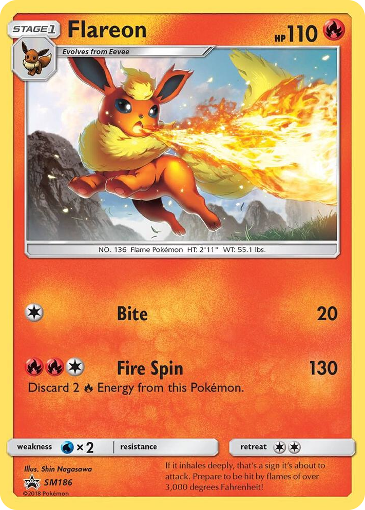 SM186 Flareon - SM186 (Let's Play, Eevee!) Promo SM Promos