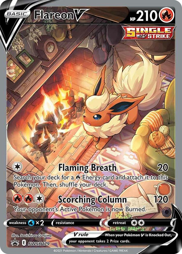 0179 Flareon V - SWSH179 Promo Sword & Shield Promo Cards