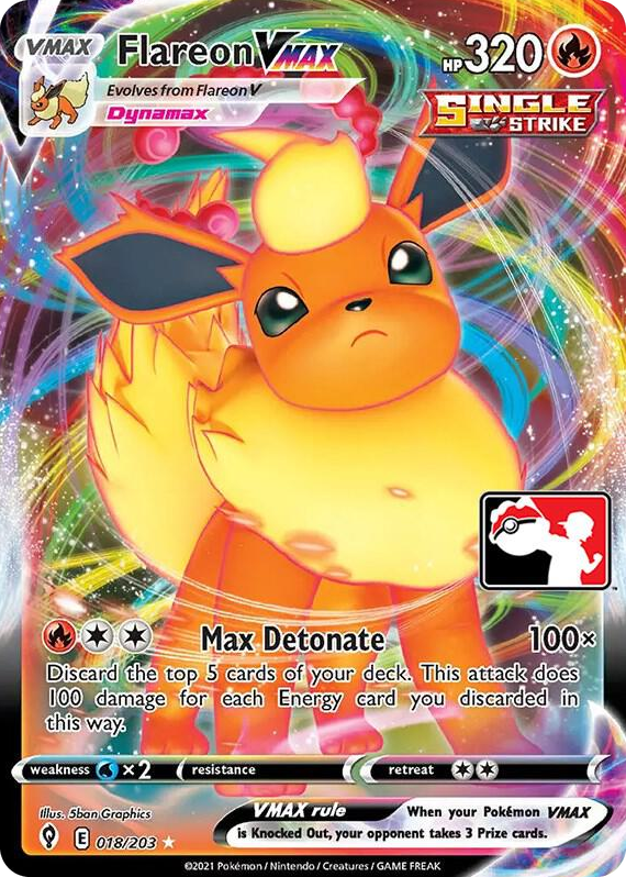 0018 Flareon VMAX Ultra Rare Prize Pack Series Cards