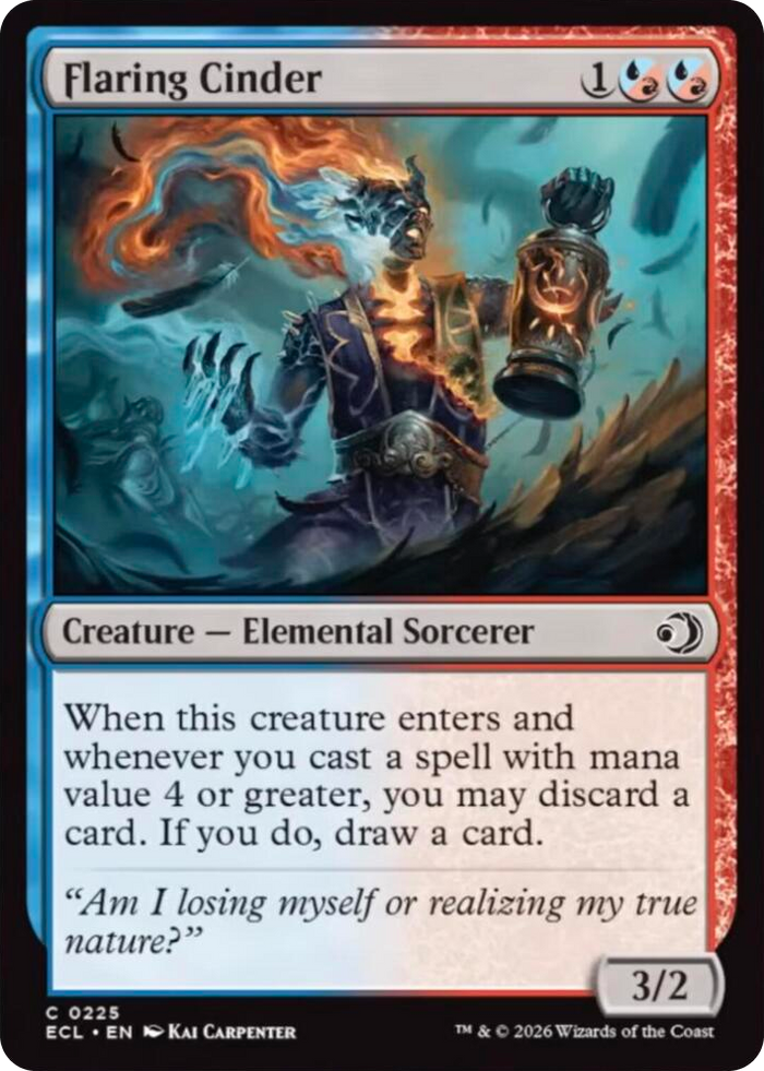 Flaring Cinder #225 C - Lorwyn Eclipsed Pokemon card