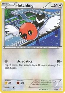 0016 Fletchling Common XY Trainer Kit: Pikachu Libre & Suicune