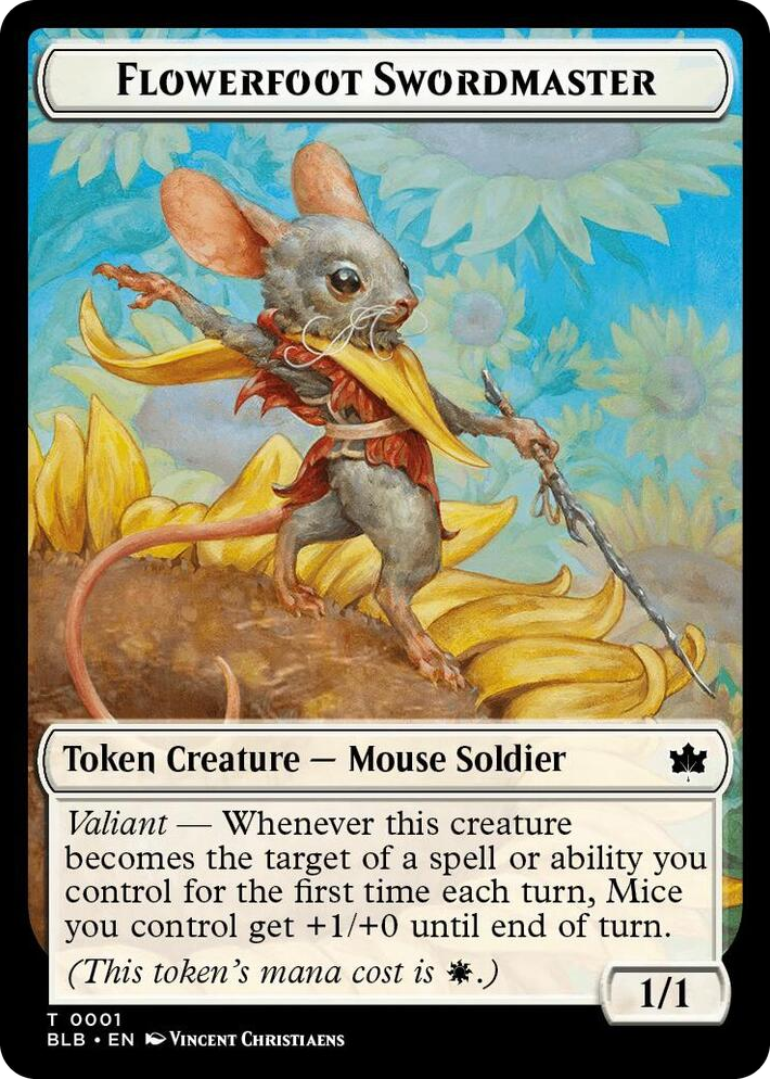 0001 Flowerfoot Swordmaster Token T Bloomburrow