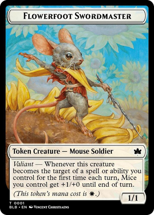 0001 Flowerfoot Swordmaster Token T Bloomburrow