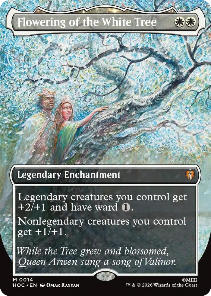 Flowering of the White Tree (Borderless) #14 M - The Hobbit: Eternal-Legal Pokemon card