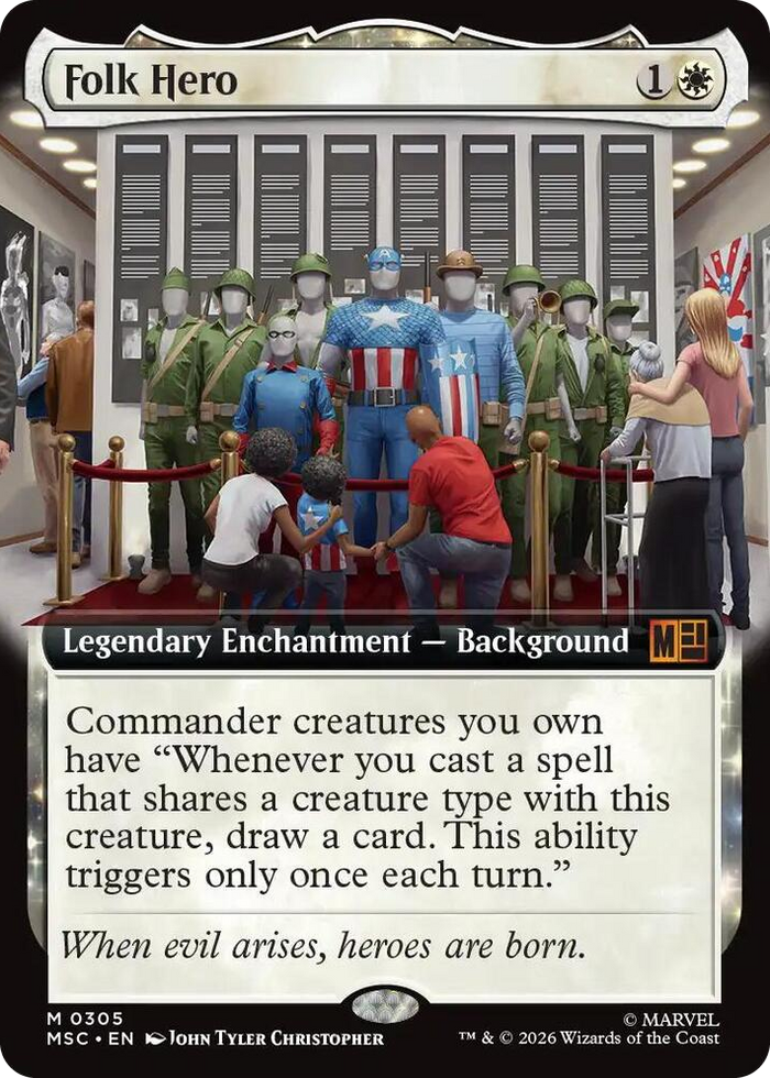 Folk Hero (Extended Art) #305 M - Commander: Marvel Super Heroes Pokemon card