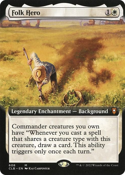 Folk Hero (Extended Art) #608 M - Commander Legends: Battle for Baldur's Gate Pokemon card