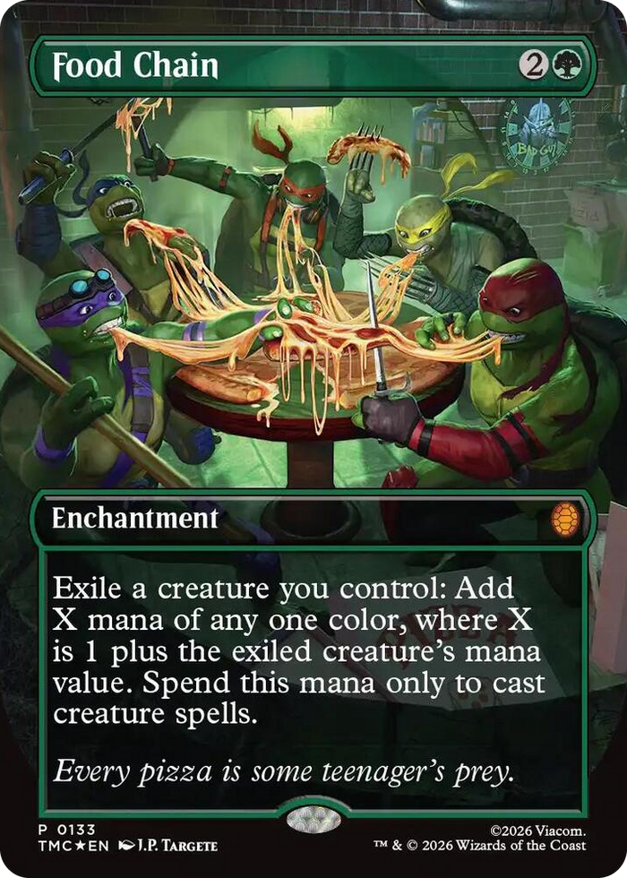 Food Chain (Borderless) #133 P - Commander: Teenage Mutant Ninja Turtles Pokemon card
