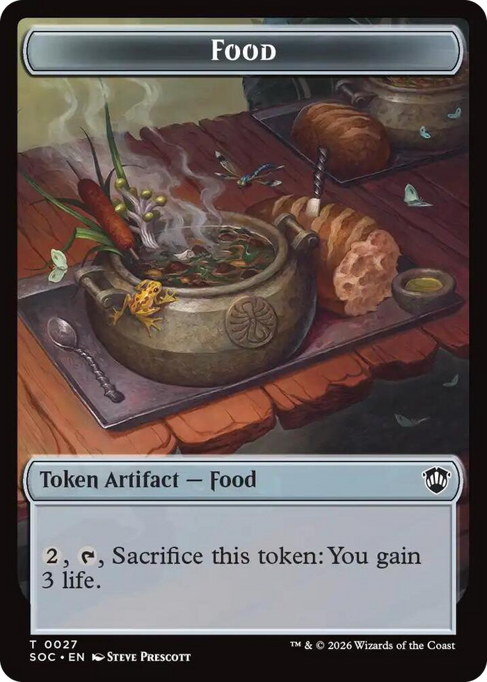 Food // Frog Lizard Double-Sided Token #27 T - Commander: Secrets of Strixhaven Pokemon card