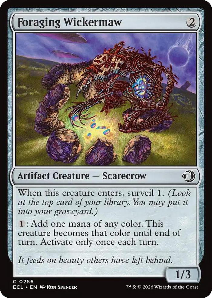 Foraging Wickermaw #256 C - Lorwyn Eclipsed Pokemon card
