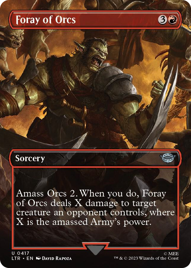 Foray of Orcs (Borderless) #417 U - Universes Beyond: The Lord of the Rings: Tales of Middle-earth Pokemon card