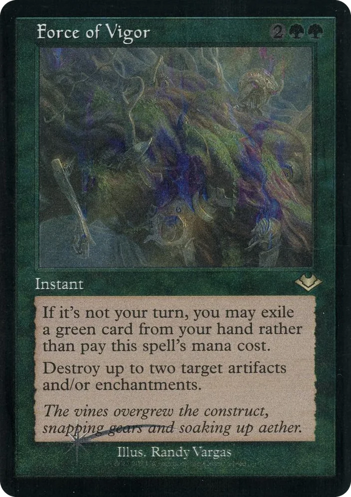 0021 Force of Vigor (Retro Frame) (Foil Etched) R Modern Horizons