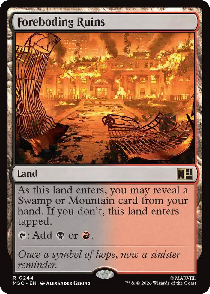 Foreboding Ruins #244 R - Commander: Marvel Super Heroes Pokemon card