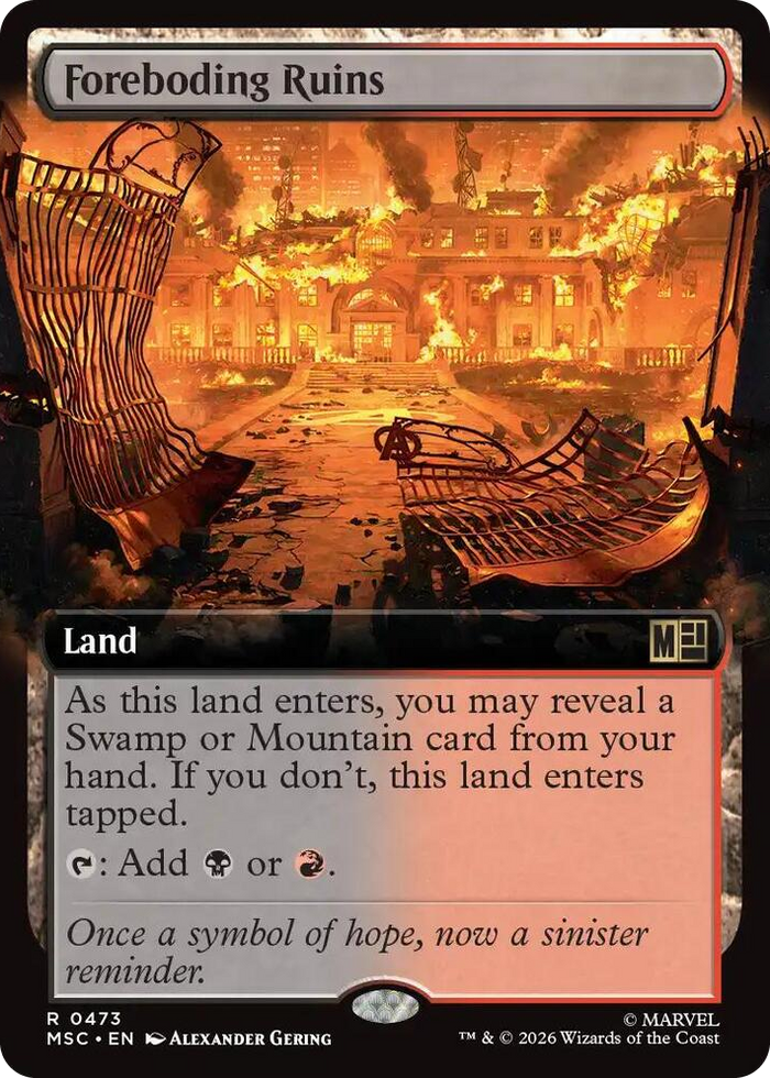 Foreboding Ruins (Extended Art) #473 R - Commander: Marvel Super Heroes Pokemon card
