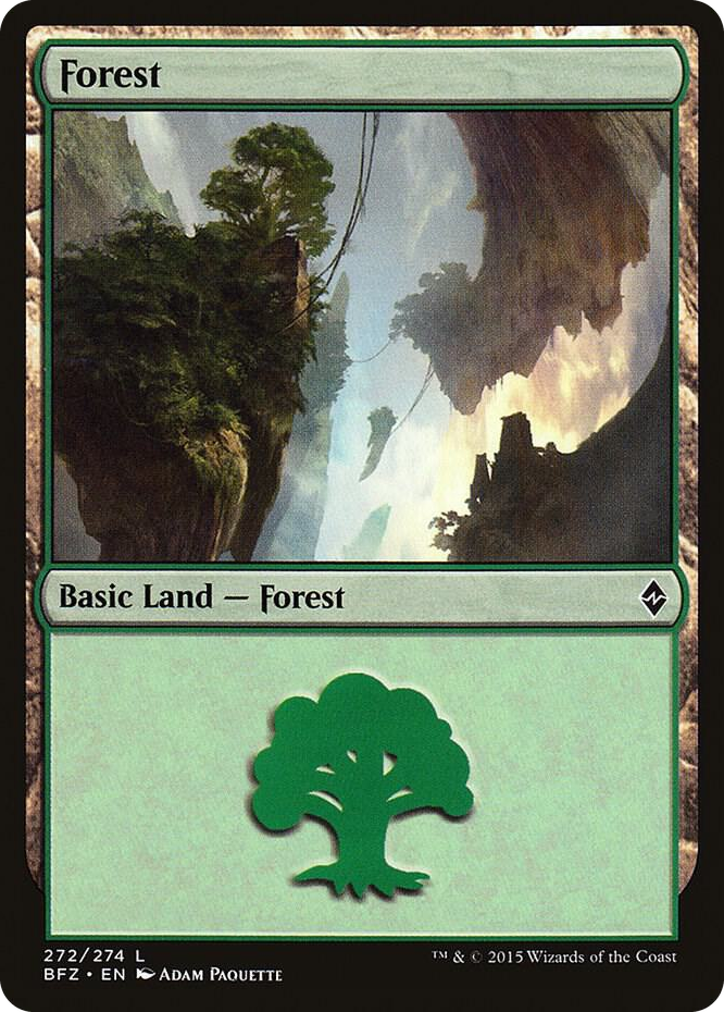 Forest (272) #272 L - Battle for Zendikar Pokemon card