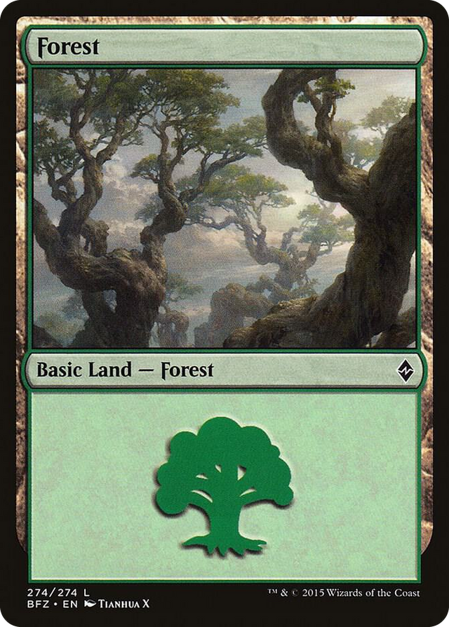 0274 Forest (274) L Battle for Zendikar