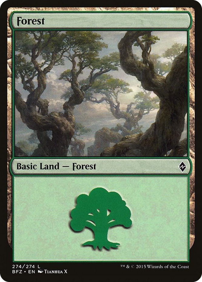 Forest (274) #274 L - Battle for Zendikar Pokemon card
