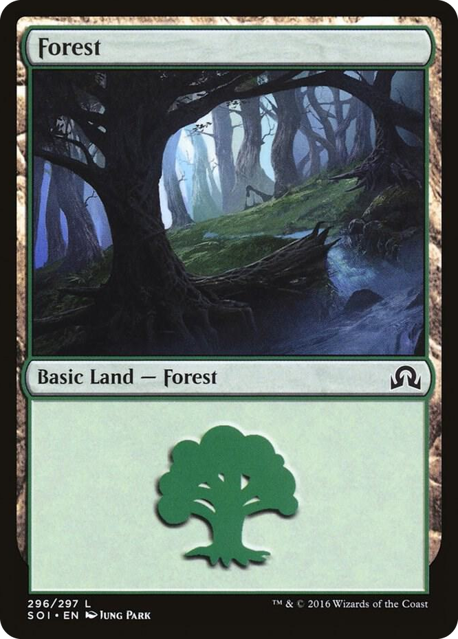 Forest (296) #296 L - Shadows over Innistrad Pokemon card