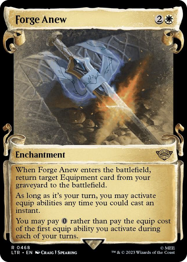 Forge Anew (Showcase Scrolls) #468 R - Universes Beyond: The Lord of the Rings: Tales of Middle-earth Pokemon card