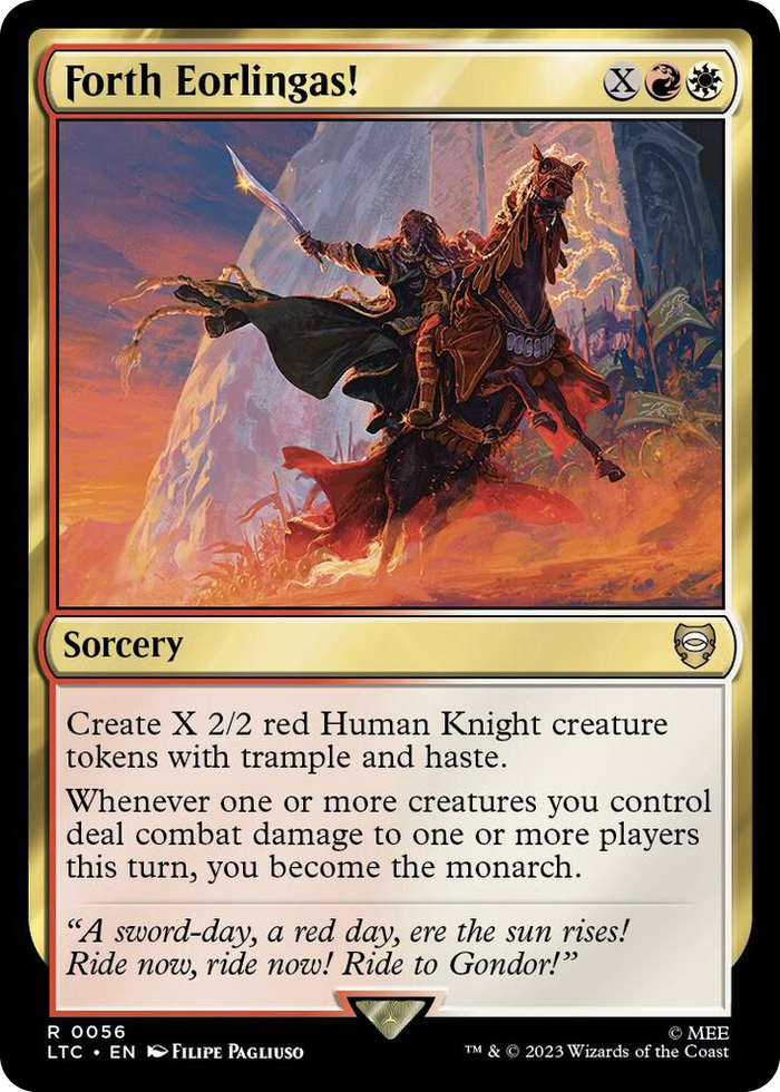 Forth Eorlingas! #56 R - Commander: The Lord of the Rings: Tales of Middle-earth Pokemon card