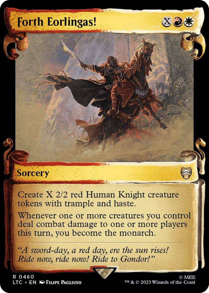 Forth Eorlingas! (Showcase Scrolls) #460 R - Commander: The Lord of the Rings: Tales of Middle-earth Pokemon card