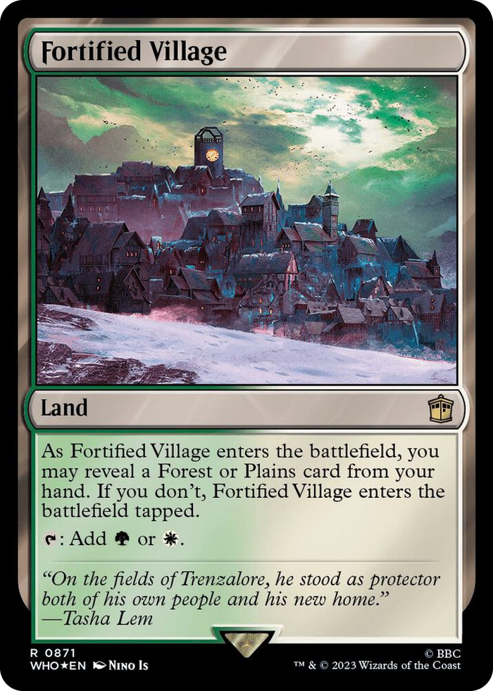 Fortified Village (Surge Foil) #871 R - Universes Beyond: Doctor Who Pokemon card