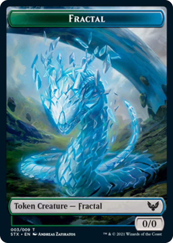 0003 Fractal (3) // Inkling (4) Double-sided Token T Strixhaven: School of Mages