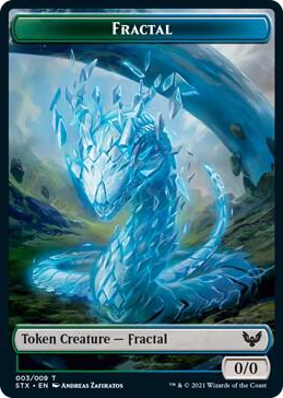 0003 Fractal (3) // Treasure (7) Double-sided Token T Strixhaven: School of Mages