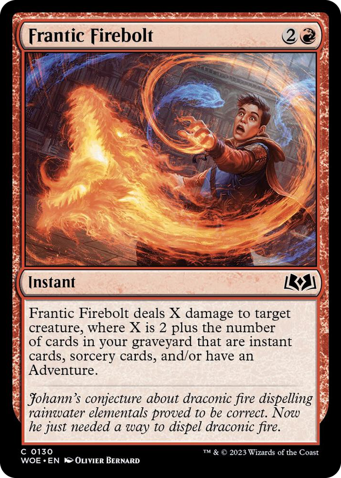 Frantic Firebolt #130 C - Wilds of Eldraine Pokemon card