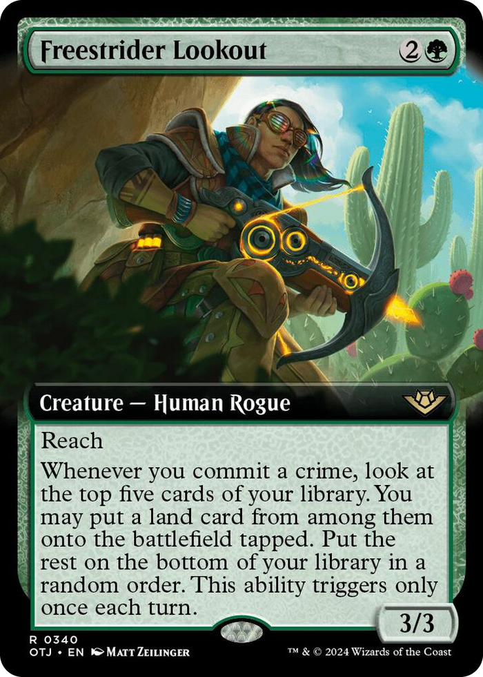 Freestrider Lookout (Extended Art) #340 R - Outlaws of Thunder Junction Pokemon card